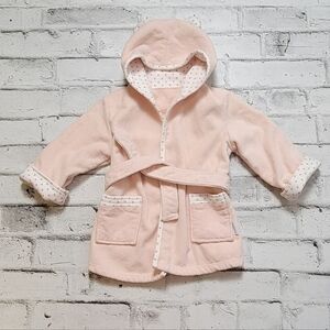 Indigo pink terrycloth bath robe baby 0-12 months